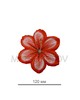 Пресс цветок красный ландыш атлас E1, диаметр 120 мм, в упаковке 100 штук