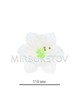 Пресс цветок белый нарцисс атлас E100, диаметр 110 мм, в упаковке 100 штук