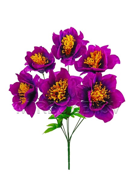 Искусственные цветы Букет Кувшинки двойной, 6 голов, 440 мм