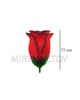 Роза бутон шелковый средний красный кант высота 70 мм 014