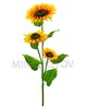 Штучні квіти Преміум Соняшник на ніжці 3 голови, 125 см