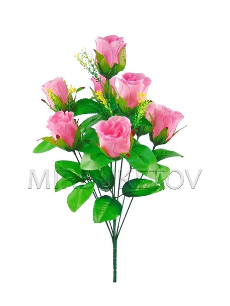 Штучні квіти Букет Троянда бутон, 9 голів, 460 мм