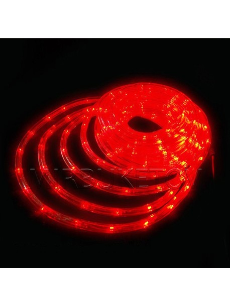 Гирлянда дюралайт LED, красный цвет ламп, 20 метров