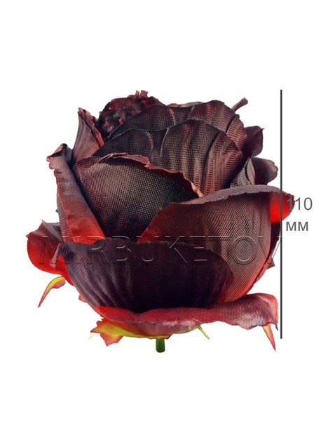 Искусственные цветы Розы бутон пышный гигант, атлас, 110 мм