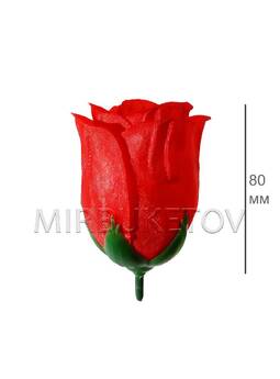 Искусственные цветы Розы бутон широкий, шелк, 80 мм