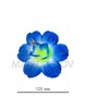 Пресс цветок мальва шелковая голубая с белым, диаметр 120мм, 700 шт в упаковке