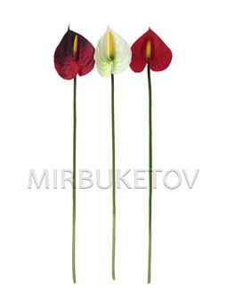 Искусственные цветы Премиум Антуриум на ножке, 600 мм
