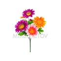 Искусственные цветы Букет Лотоса разноцветного, 7 голов, 410 мм