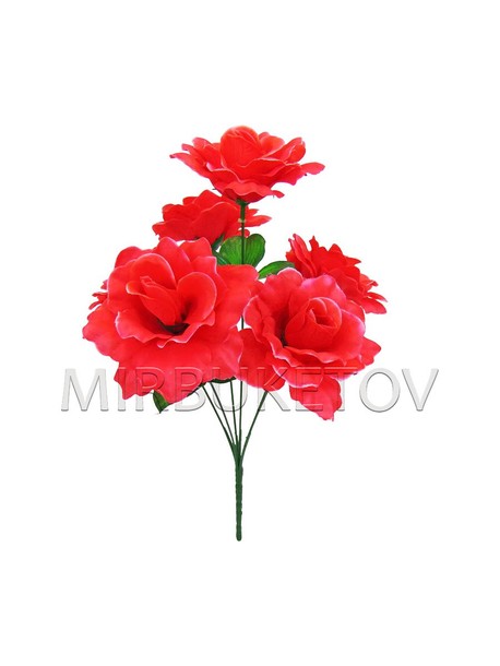Искусственные цветы Букет волнистой Розы, 6 голов, 370 мм