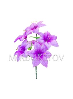 Искусственные цветы Букет Лилии резной, 6 голов, 340 мм