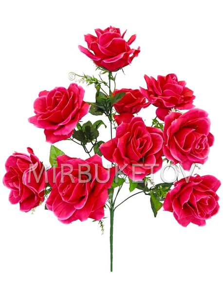 Искусственные цветы Букет Розы, 9 голов, 570 мм