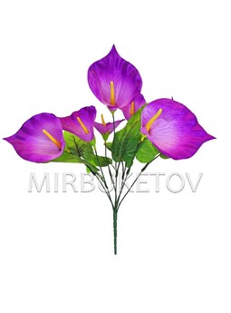 Искусственные цветы Букет Каллы (Антуриума), 7 голов, 400 мм