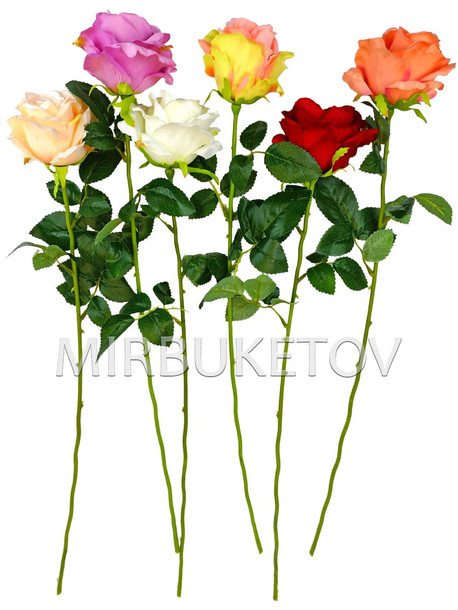 Искусственные цветы Премиум роза на ножке, 710 мм