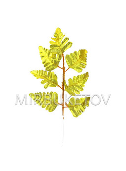 Ветка папоротника на 7 листьев, золотой, 400 мм