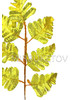 Ветка папоротника на 7 листьев, золотой, 400 мм, L220