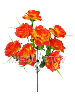 Штучні квіти Букет Троянди, 9 голів, 550 мм