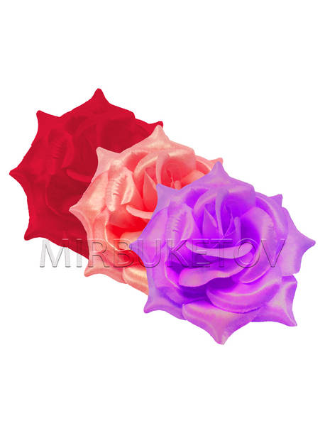 Искусственные цветы Роза открытая, атлас, микс, 120 мм
