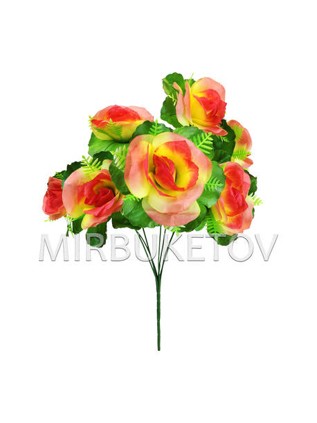 Искусственные цветы Букет Розы, 7 голов, 400 мм