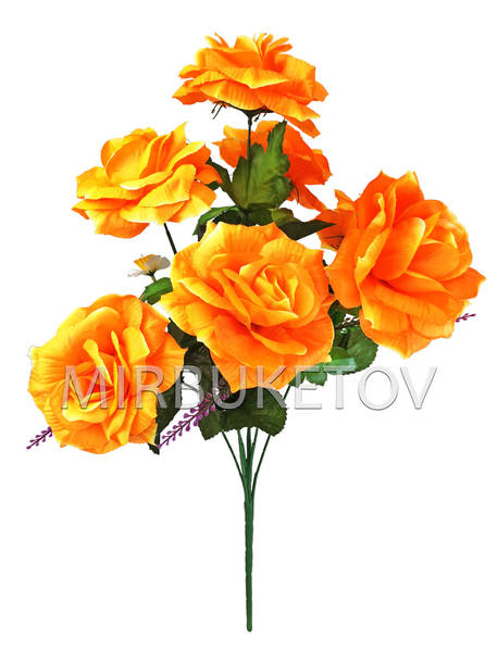 Штучні квіти Букет Троянда гофре, 7 голів, 650 мм