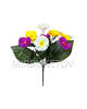 Искусственные цветы Букет Маргаритки разноцветной, 10 голов, 350 мм