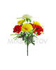 Искусственные цветы Букет Красно-лимонная Гвоздика, 7 голов, 360 мм