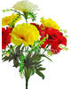 Штучні квіти Букет Червоно-лимонна Гвоздика, 7 голів, 360 мм