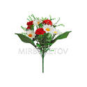Искусственные цветы Букет Белая Ромашка и Красная Гвоздика, 360 мм