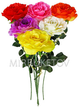 Искусственные цветы Премиум Роза на ножке, 750 мм