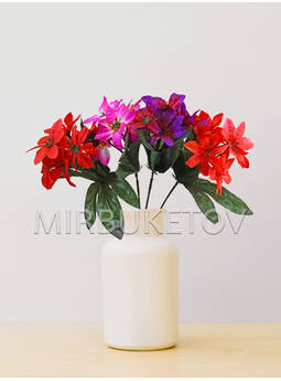 Искусственные цветы Бордюрный букет Хризантемы, 7 голов, микс, 240 мм