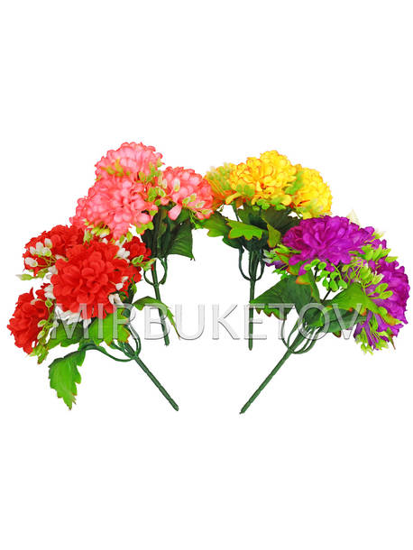 Искусственные цветы Бордюрный букет Георгины, 5 голов, микс, 210 мм