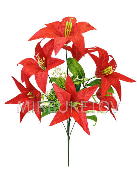 Искусственные цветы Букет Лилии, 7 голов, 550 мм