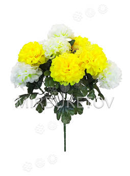 Искусственные цветы Букет Георгина "Шар", 13 голов, 480 мм