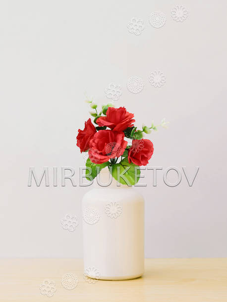 Искусственные цветы Букет заливка Розы, 5 голов, 220 мм