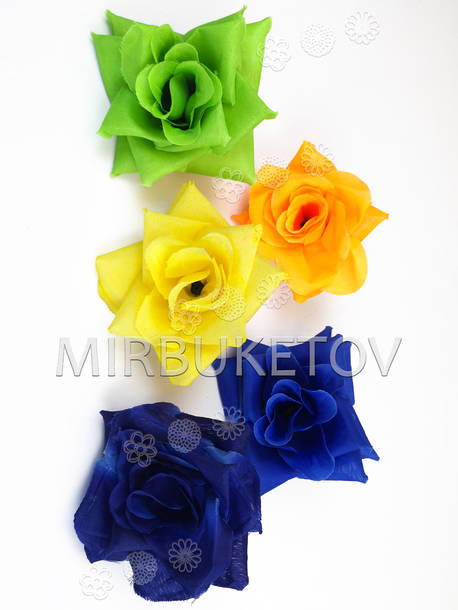 Искусственные цветы Роза открытая, шелк, микс, 125 мм