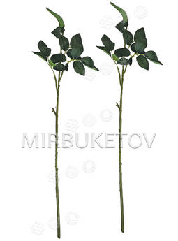 Ножка одиночная с листьями под розу, Люкс, 720 мм