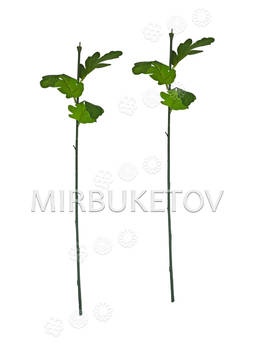 Ножка одиночная с листьями хризантемы, Люкс, 530 мм