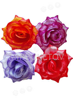Штучні квіти Троянда відкрита, атлас, 150 мм, Розпродаж