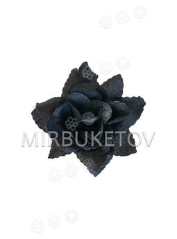 Искусственные цветы Роза из шелка, черная, 110 мм