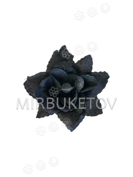 Искусственные цветы Роза из шелка, черная, 110 мм