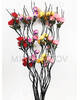 Ветка для декора спиральная, 3 Розы с листьями и добавками, 1.50 м
