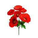 Искусственные цветы Букет Красный мак, 7 голов, 390 мм
