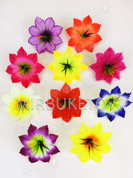 Искусственные Пресс цветы с тычинкой куст Лилия резная, 120 мм