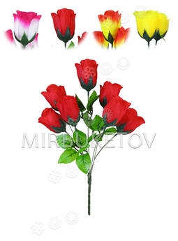 Букет искусственной розы "Харьков Новый", 7 голов, 390 мм
