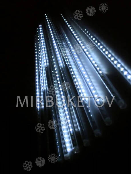 Гирлянда сосульки LED, холодный белый, 8 стержней по 30 см