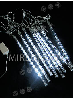 Гирлянда сосульки LED, холодный белый, 8 стержней по 70 см