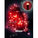 Гірлянда новорічна LED, червона, 200 ламп "рис", чорний шнур