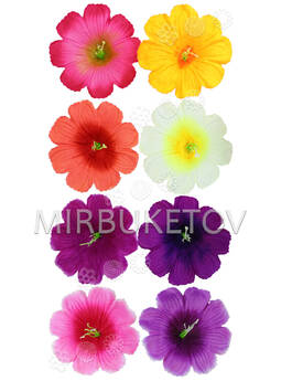Искусственные Пресс цветы с тычинкой Мальва, шелк, 100 мм