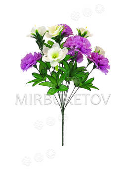 Искусственные цветы Букет Гвоздики и Нарцисса, 11 голов, 480 мм