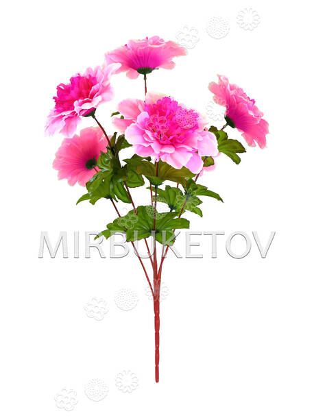 Искусственные цветы Букет Георгины, 6 голов, 570 мм