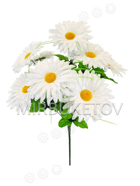 Искусственные цветы Букет белой Ромашки, 9 голов, 520 мм